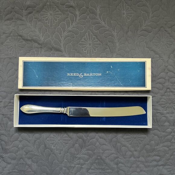 VTG Reed & Barton Orig. Paul Revere Design Sterling Silver Wedding Cake Knife - Picture 1 of 9